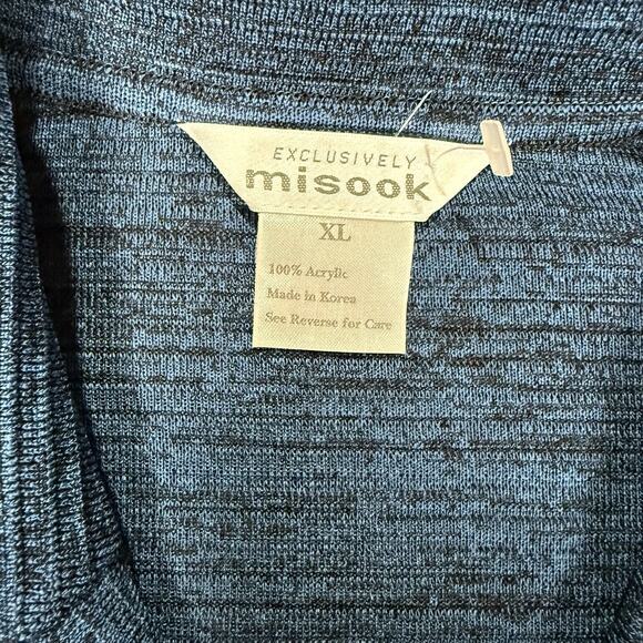 Misook Cardigan Topper Jacket Women's Size XL Long Blue Black Button Acrylic - Picture 3 of 6